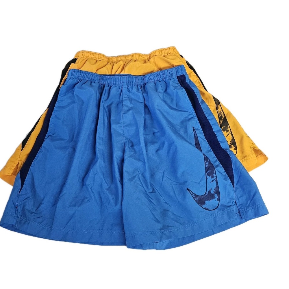 Lot of 2 Nike Dri Fit Men's Lined Swim Trunks Size Medium Orange &‎ Blue Pockets